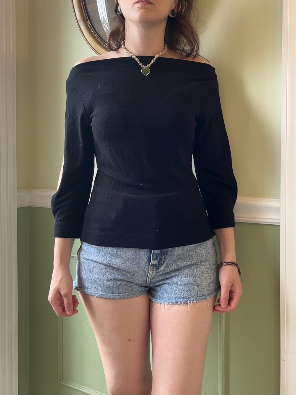 Hot Kiss Y2K black off the shoulder cold shoulder top